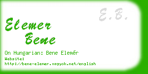 elemer bene business card